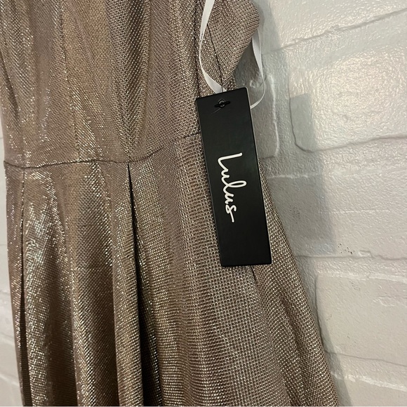 Lulus A-Line Mini Dress Keeps Getting Better Gold Skater Fit & Flare XS NWT - Picture 7 of 9